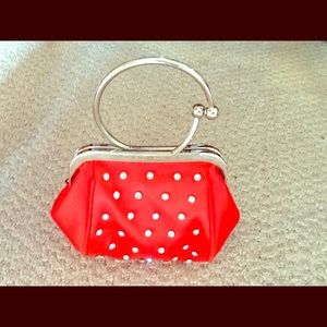 Satin red mini purse
